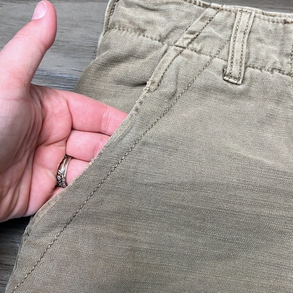 FREE PEOPLE HIGH RISE GREEN MILITARY SYLE CUT OFF SHORTS 8 - Picture 6 of 16